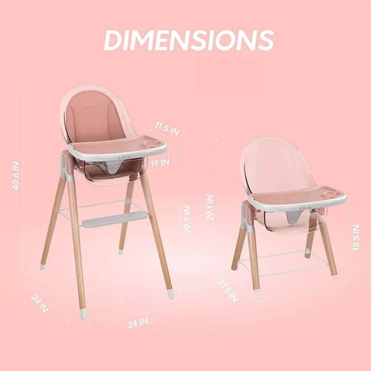 Children Of Design 6 in 1 Classic High Chair in Pink - Detail