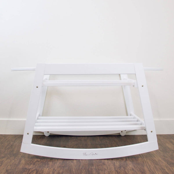 Plum+Sparrow Classic Rocking Moses Bassinet Stand with Brake White