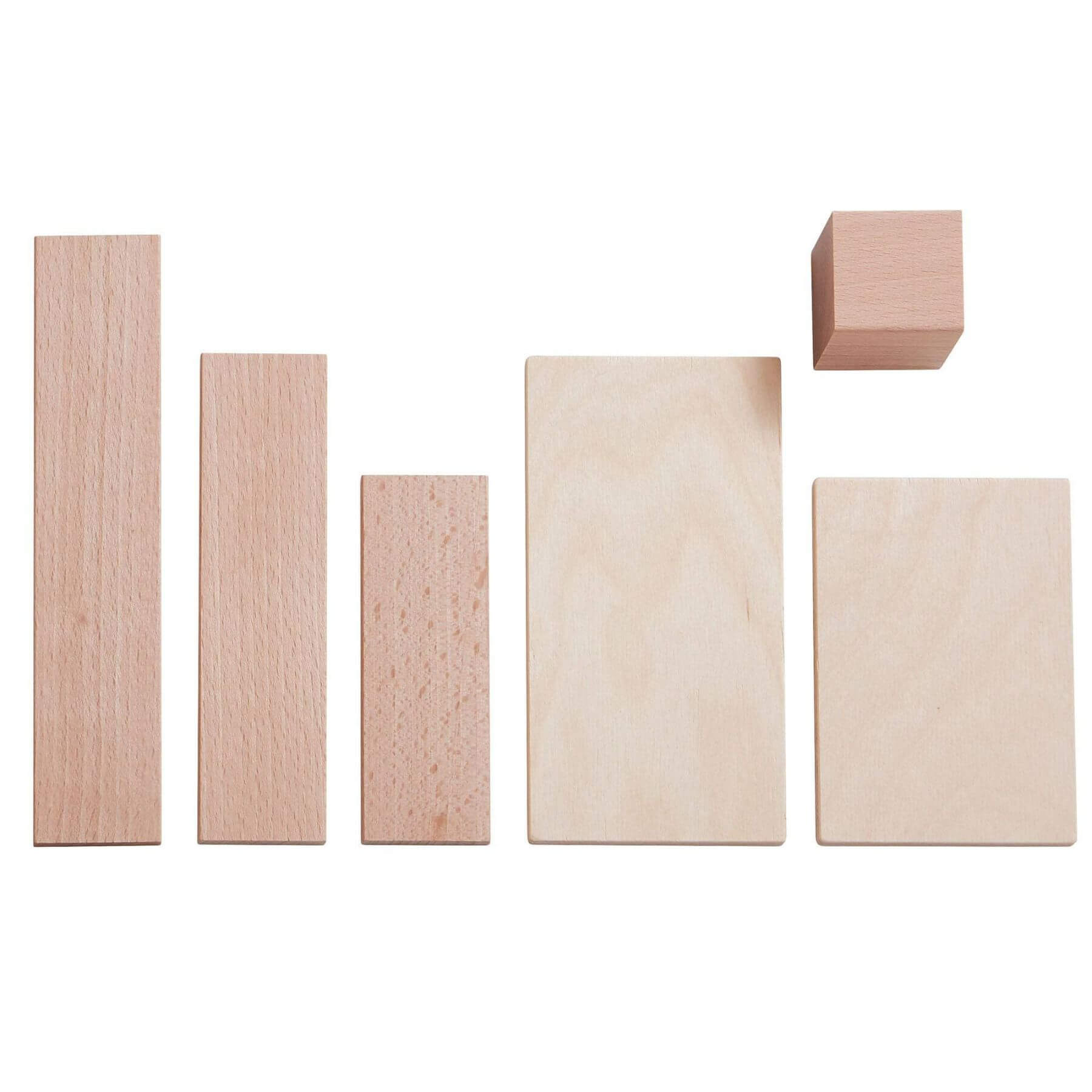 Set of wooden blocks on a white background
