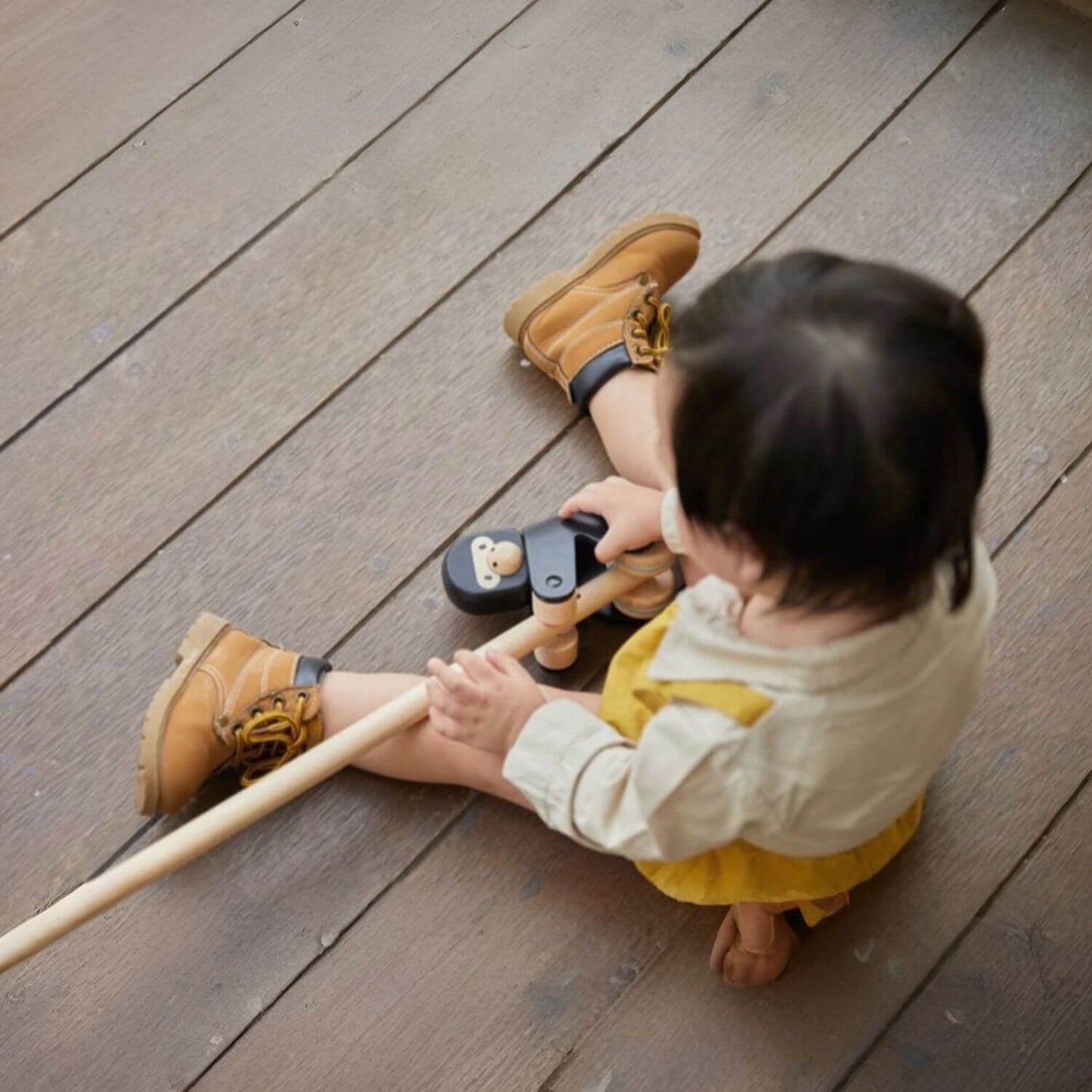 Baby Playing PlanToys Climbing Gorilla