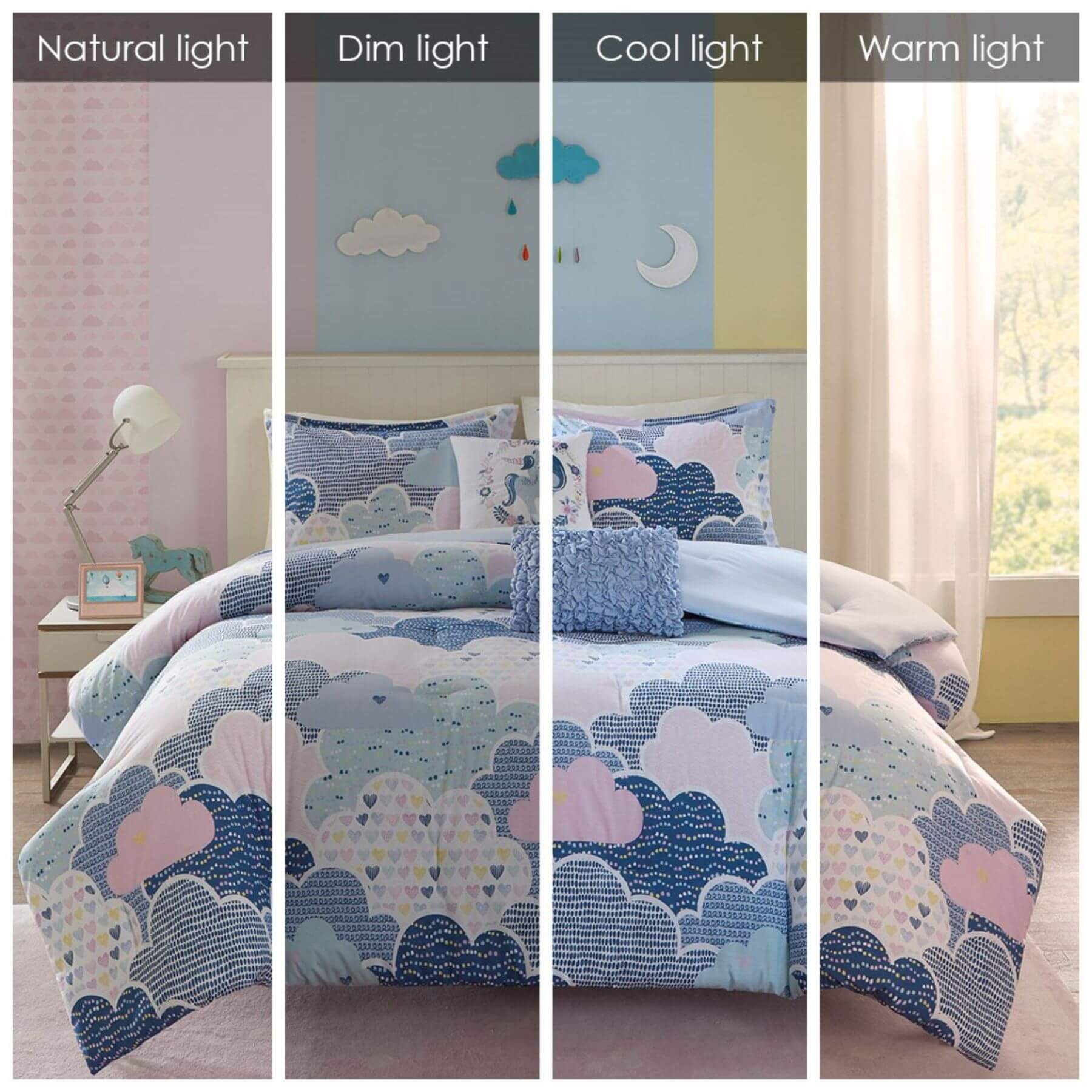 Cloud Cotton Printed Comforter Set - 4 Degrees of Light View