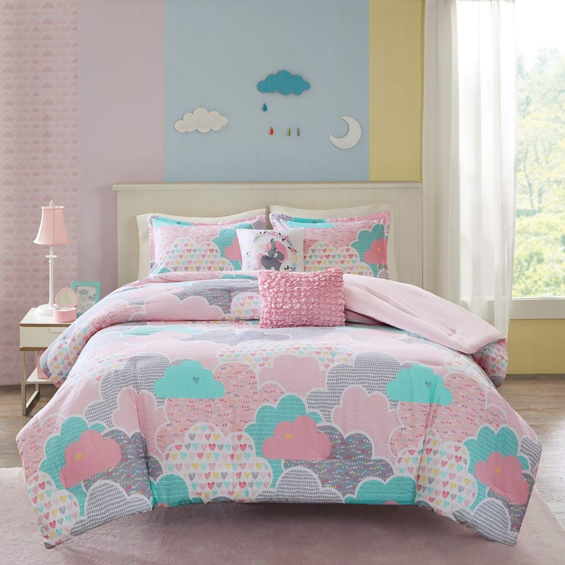 Cloud Cotton Printed Comforter Set Pink