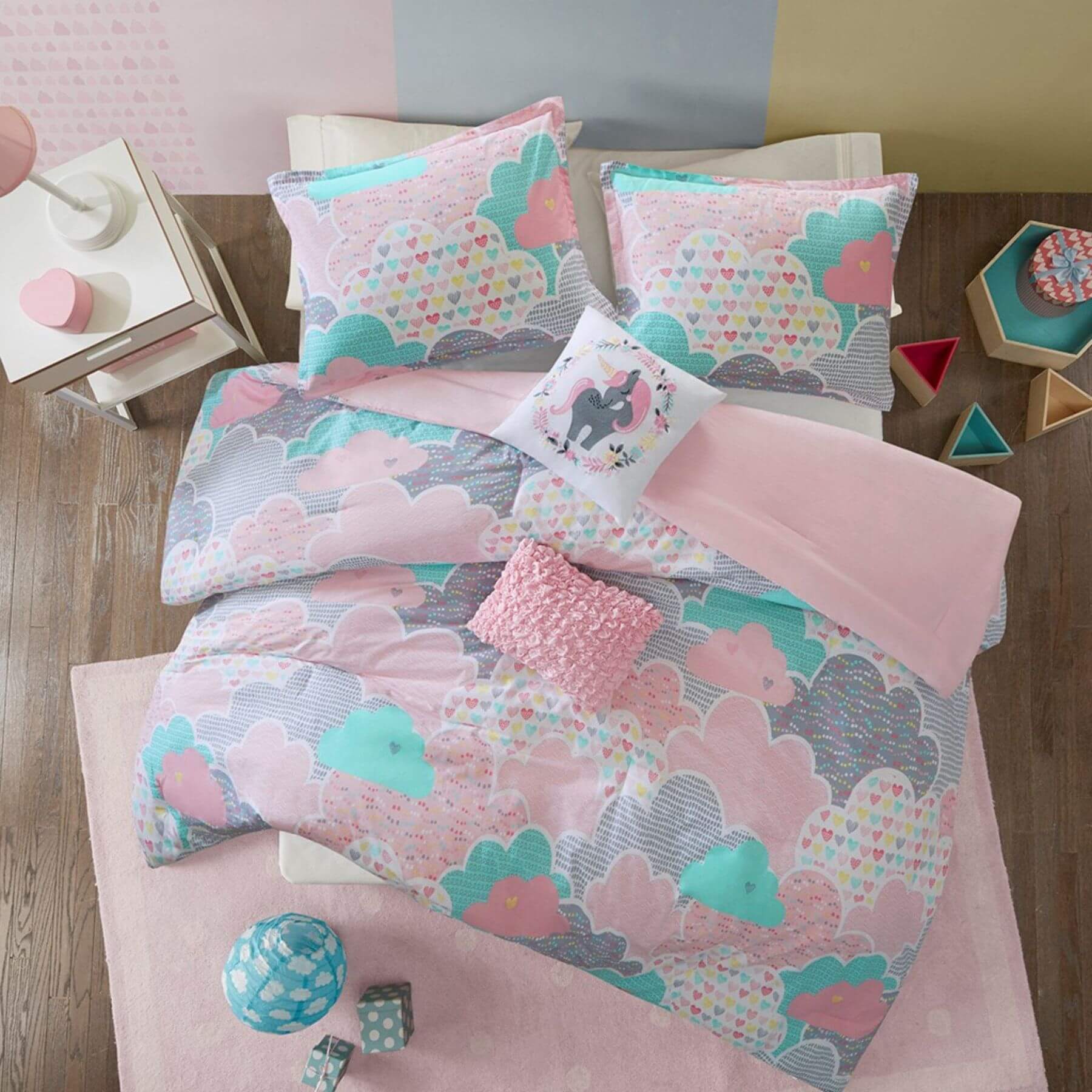 Cloud Cotton Printed Comforter Set Pink