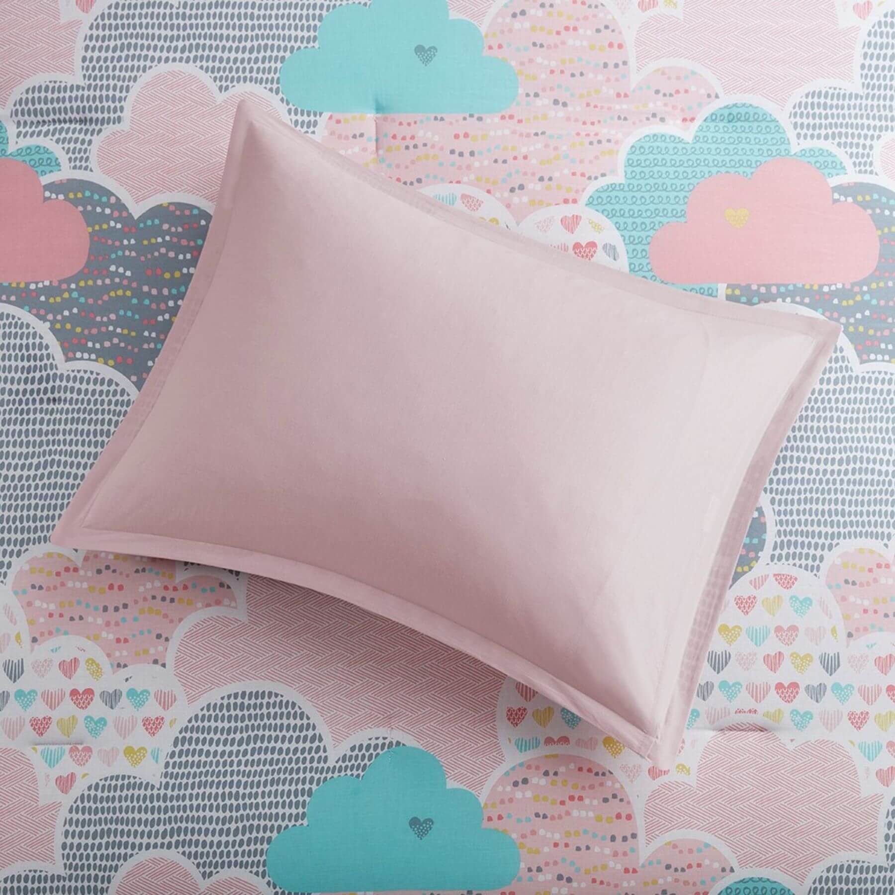 Cloud Cotton Printed Sham Pink