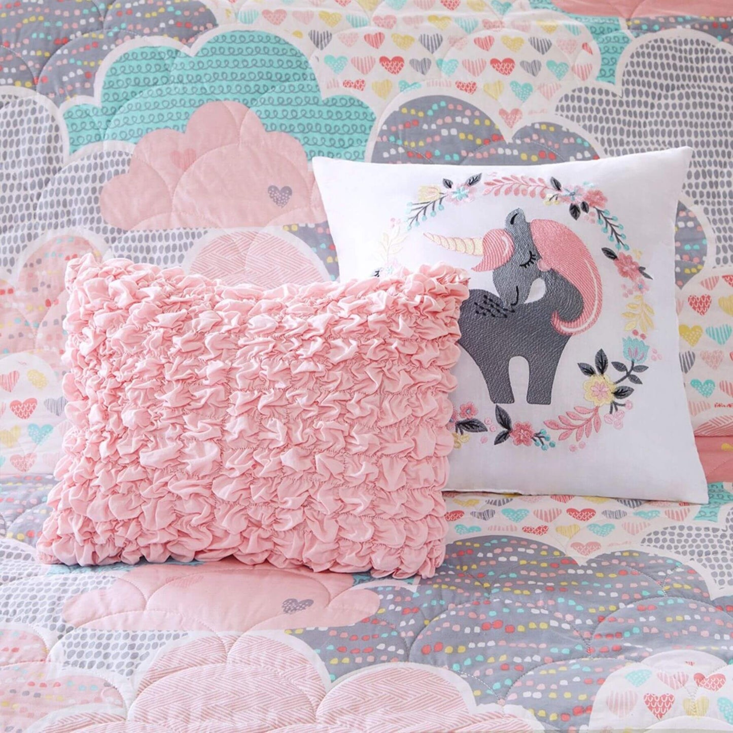 Cloud Reversible Cotton Decorative Pillows Pink