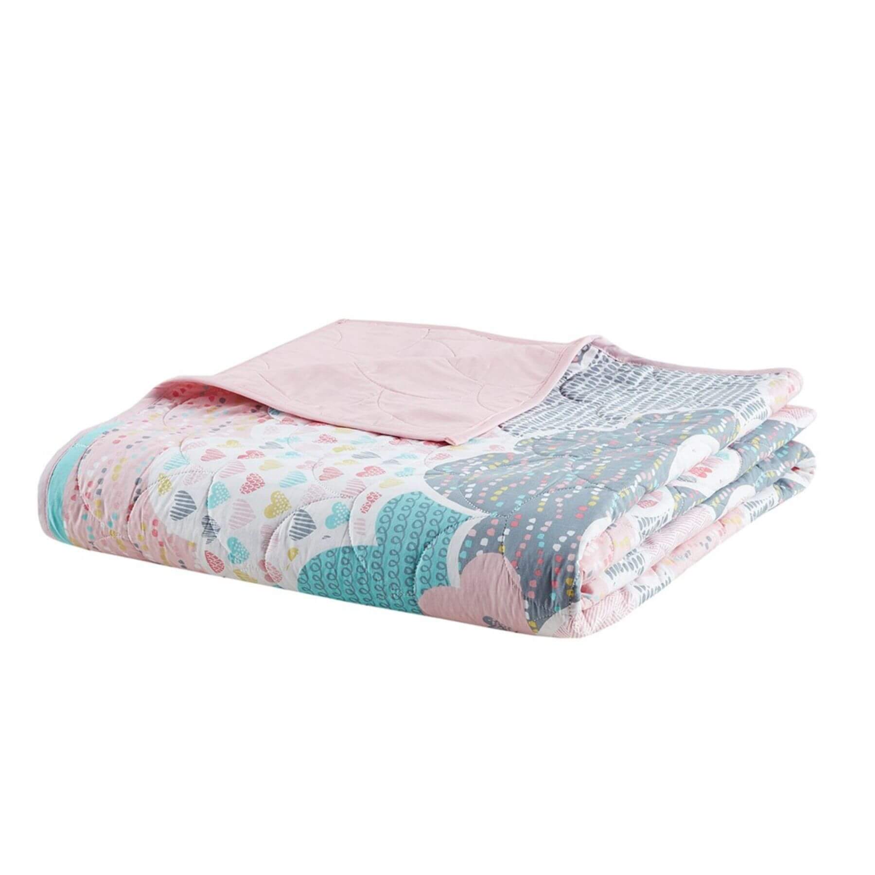 Cloud Reversible Cotton Quilt Pink