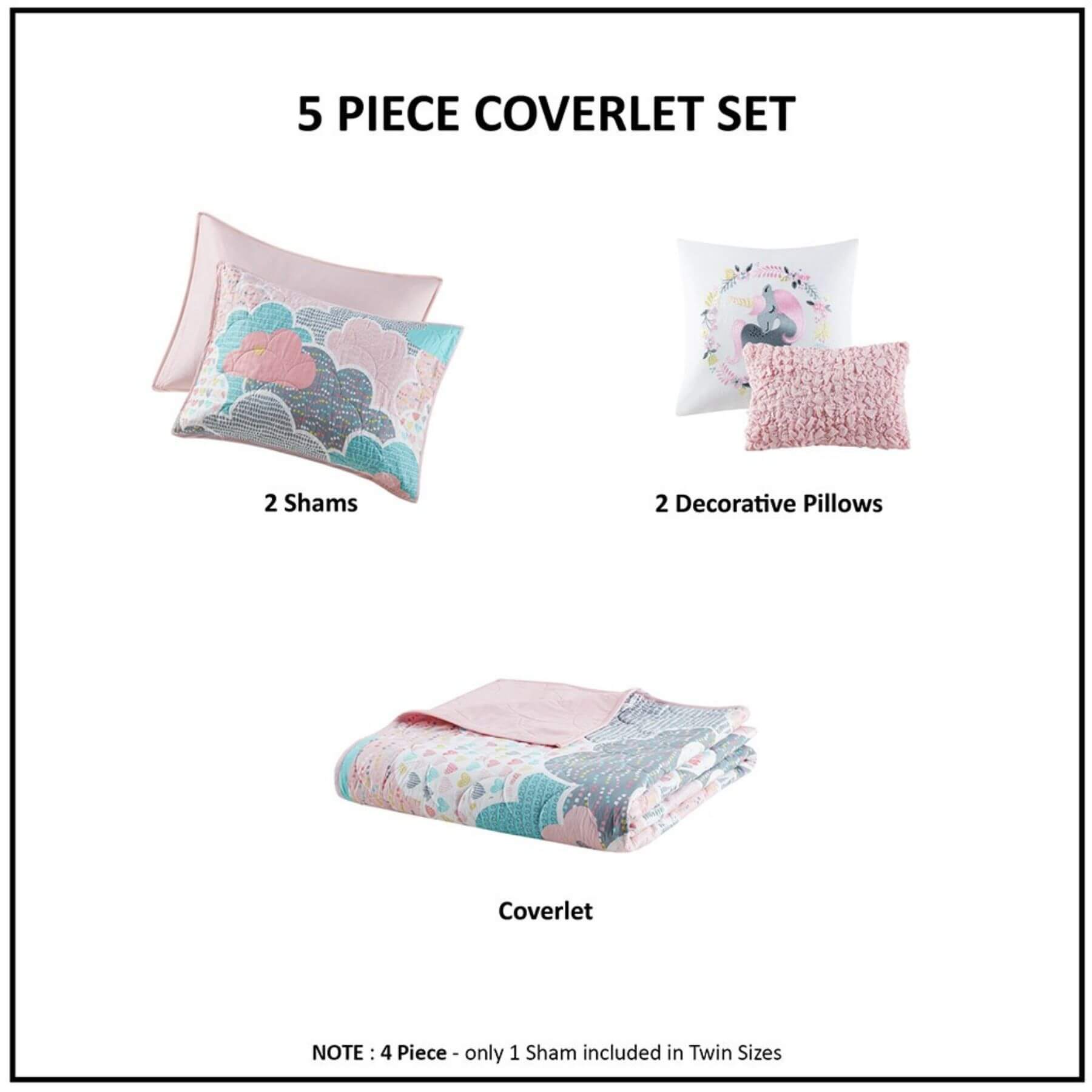 Cloud Reversible Cotton Quilt Set Pink