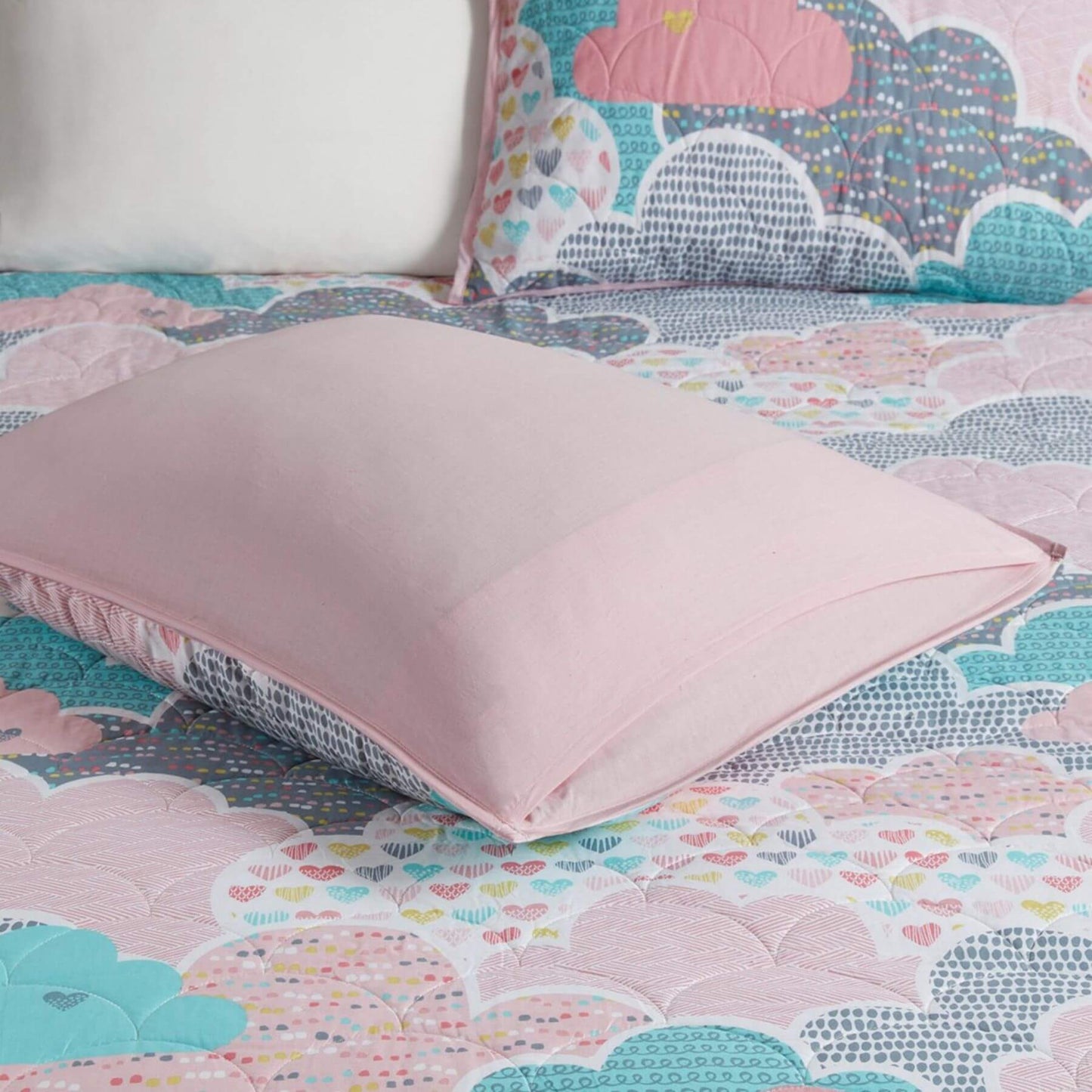 Cloud Reversible Cotton Sham Pink