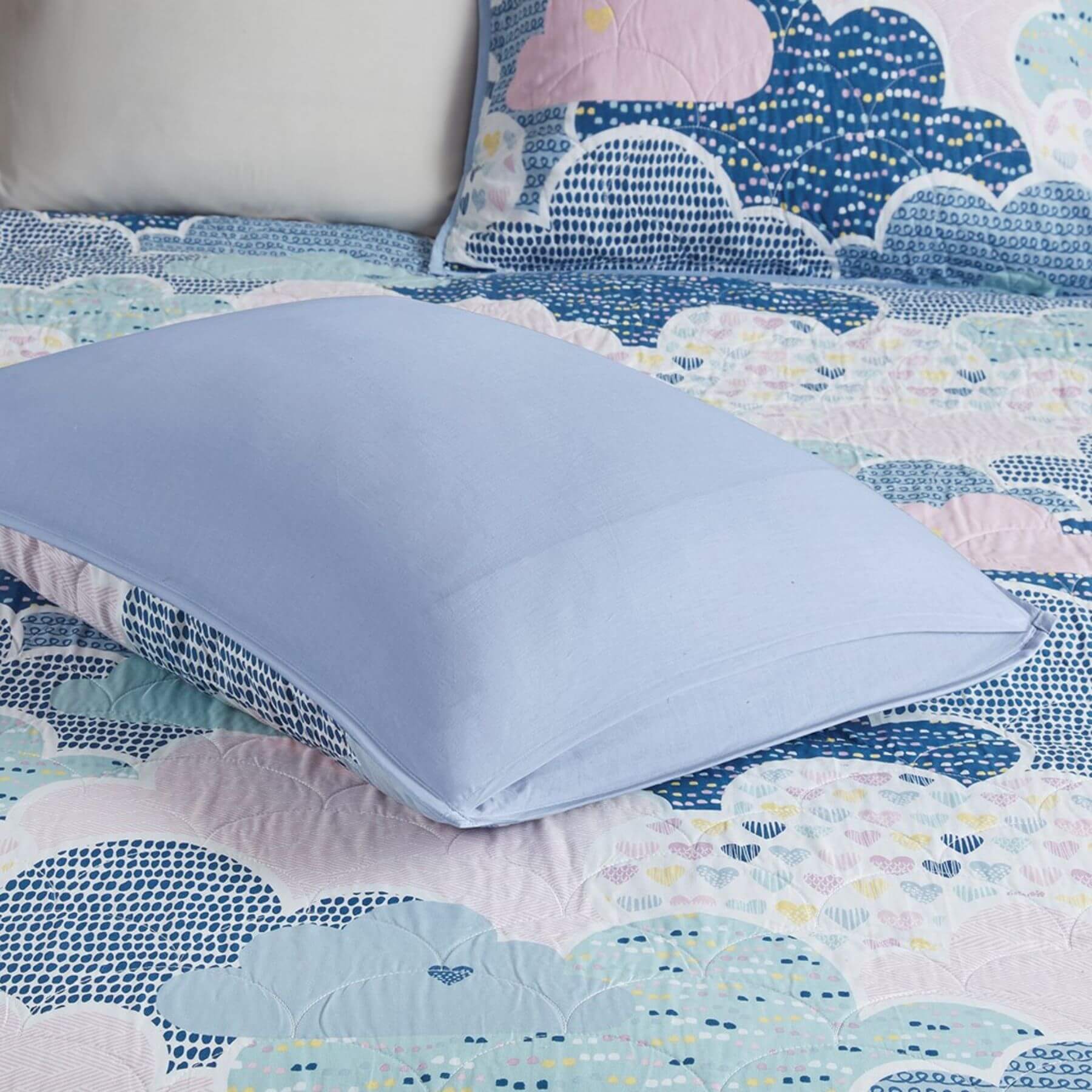 Cloud Reversible Cotton Sham Blue