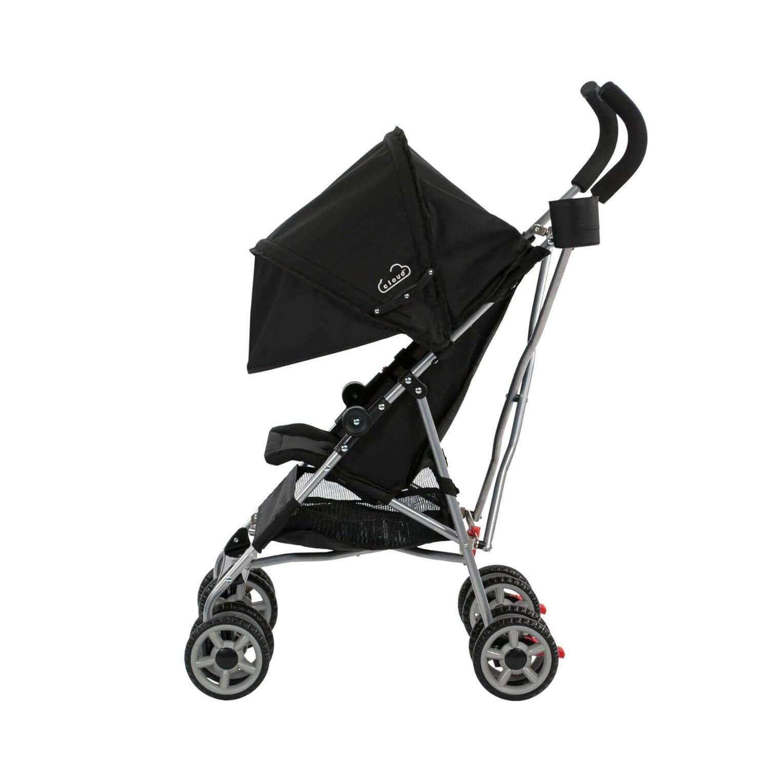 Kolcraft Cloud Umbrella Stroller in Black - Side View