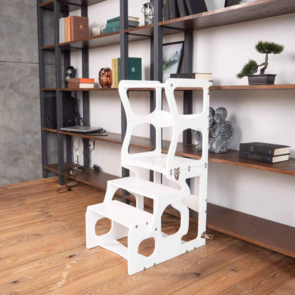 Wood and Hearts Convertible Kitchen Tower | Neckline | White