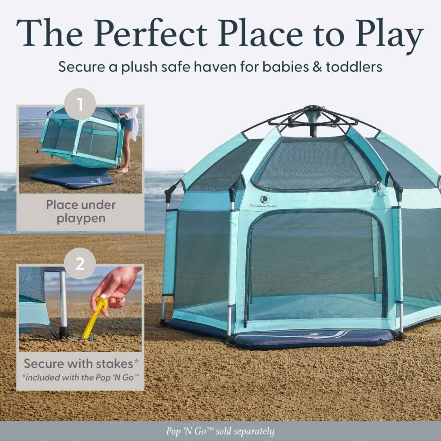 The California Beach Co. Pop 'N Go™ Play Mat 2.0 w/ Play Tent