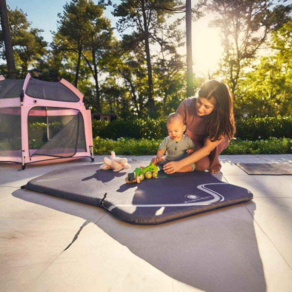 Mom & Baby Playing on The California Beach Co. Pop 'N Go™ Play Mat 2.0