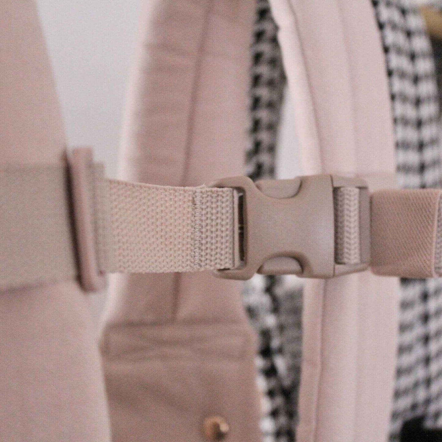 Close-up of Coco Cream - Cotton Linen Baby Carrier