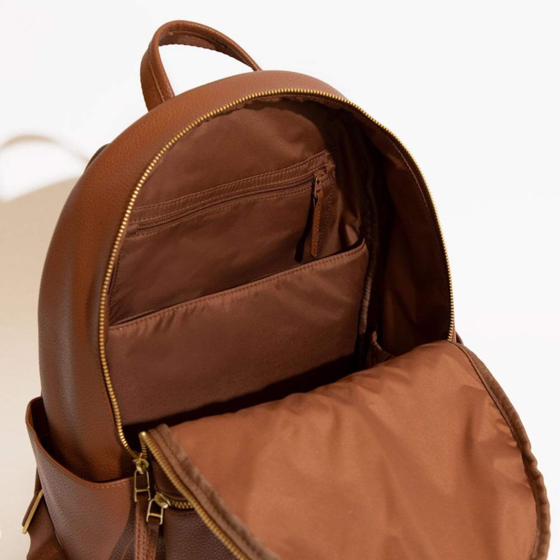 Inside view of Cognac Classic City Diaper Bag II