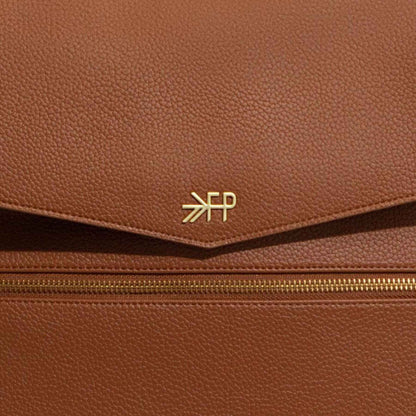 Close-up of Cognac Classic Diaper Bag II