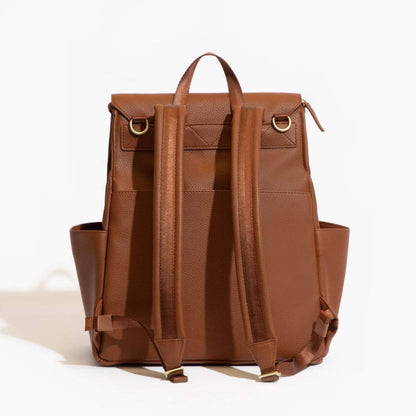 Back View of Cognac Classic Diaper Bag II