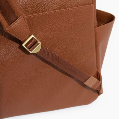 Close-up of Cognac Classic Diaper Bag II