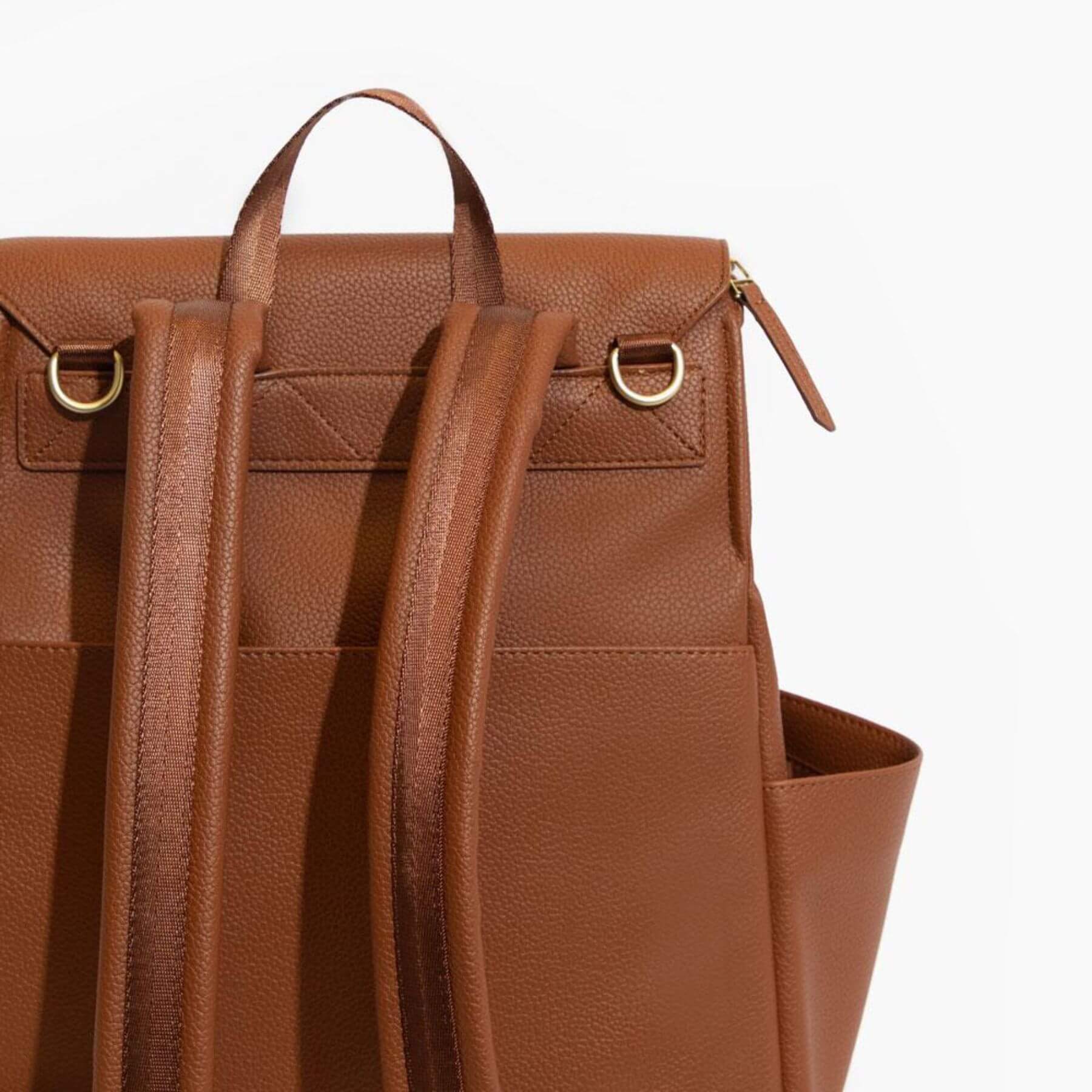 Close-up of Cognac Classic Diaper Bag II