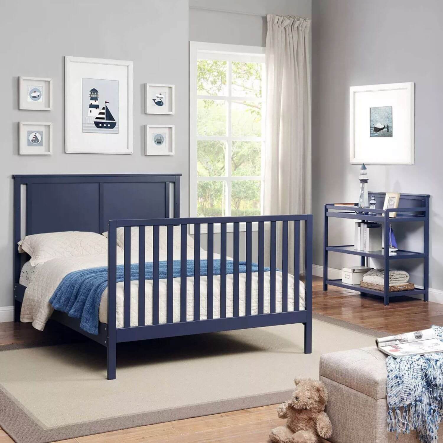 Connelly 4-in-1 Convertible Crib Midnight Blue/Vintage Walnut