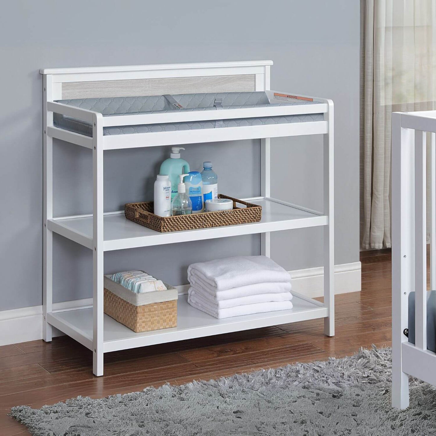 Connelly Changing Table White/Rockport Gray