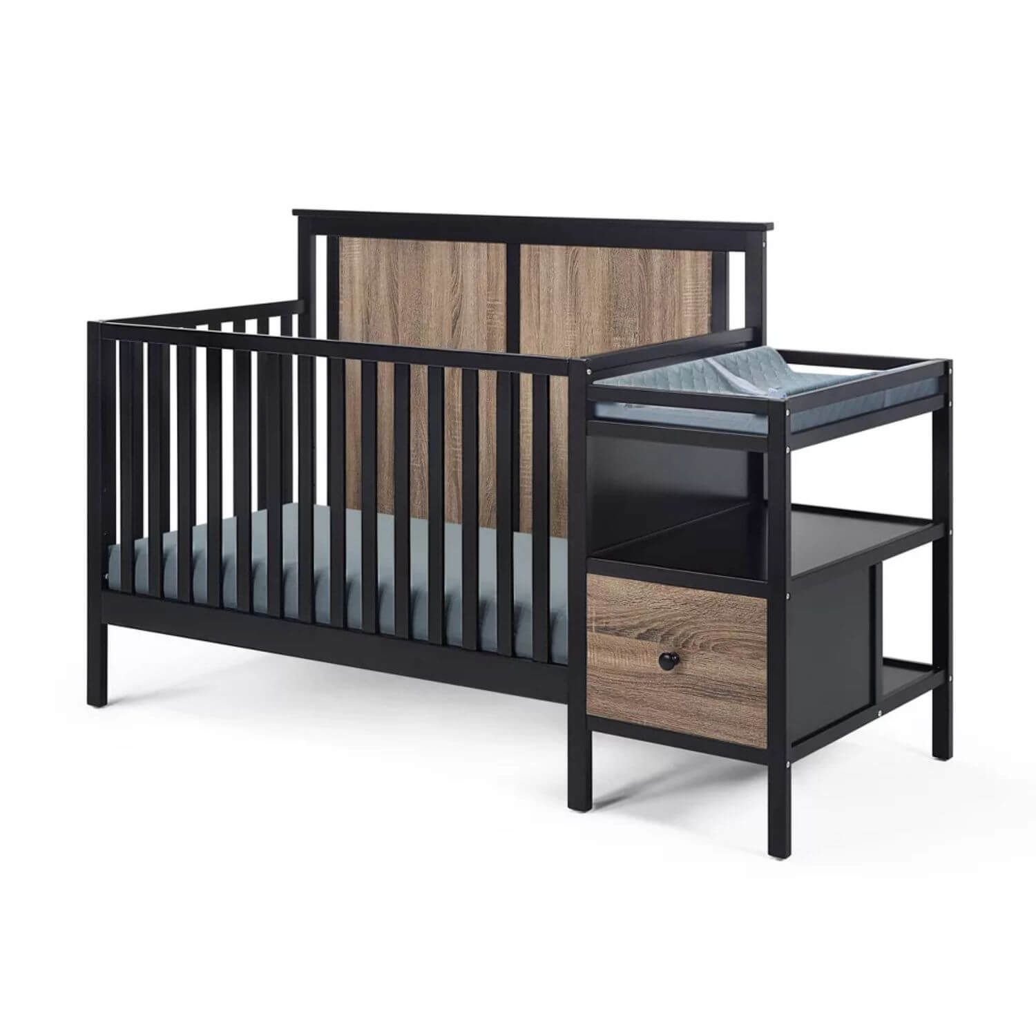 Connelly 4-in-1 Crib and Changer Combo Black/Vintage Walnut