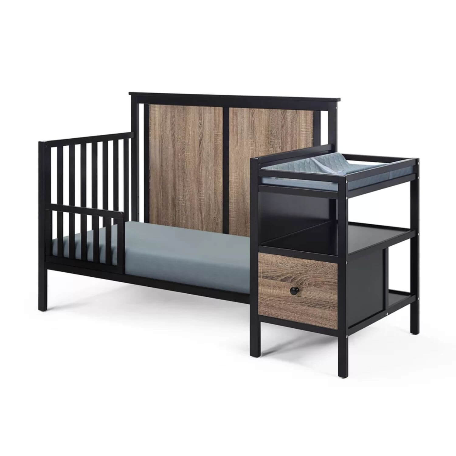 Connelly 4-in-1 Crib and Changer Combo Black/Vintage Walnut