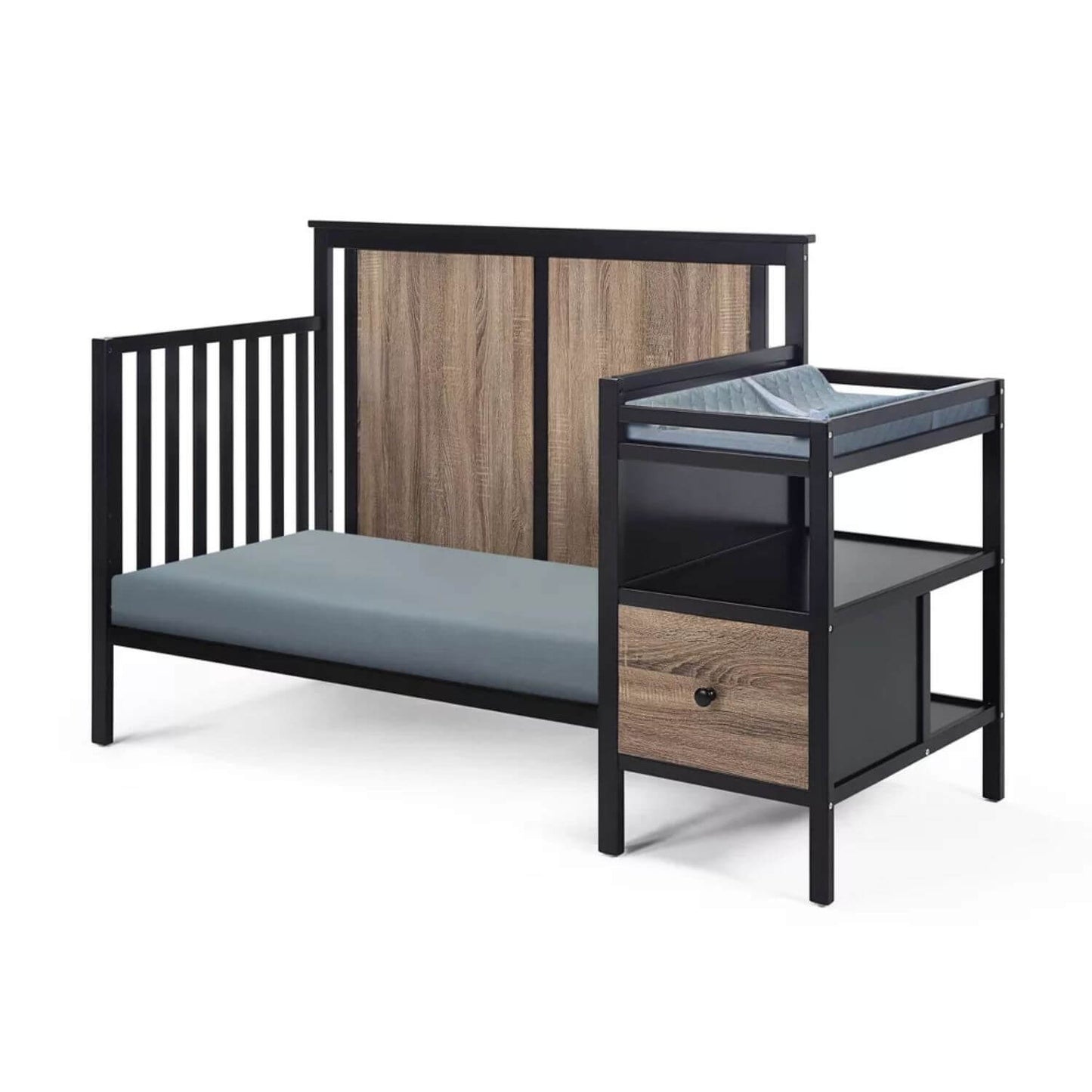 Connelly 4-in-1 Crib and Changer Combo Black/Vintage Walnut