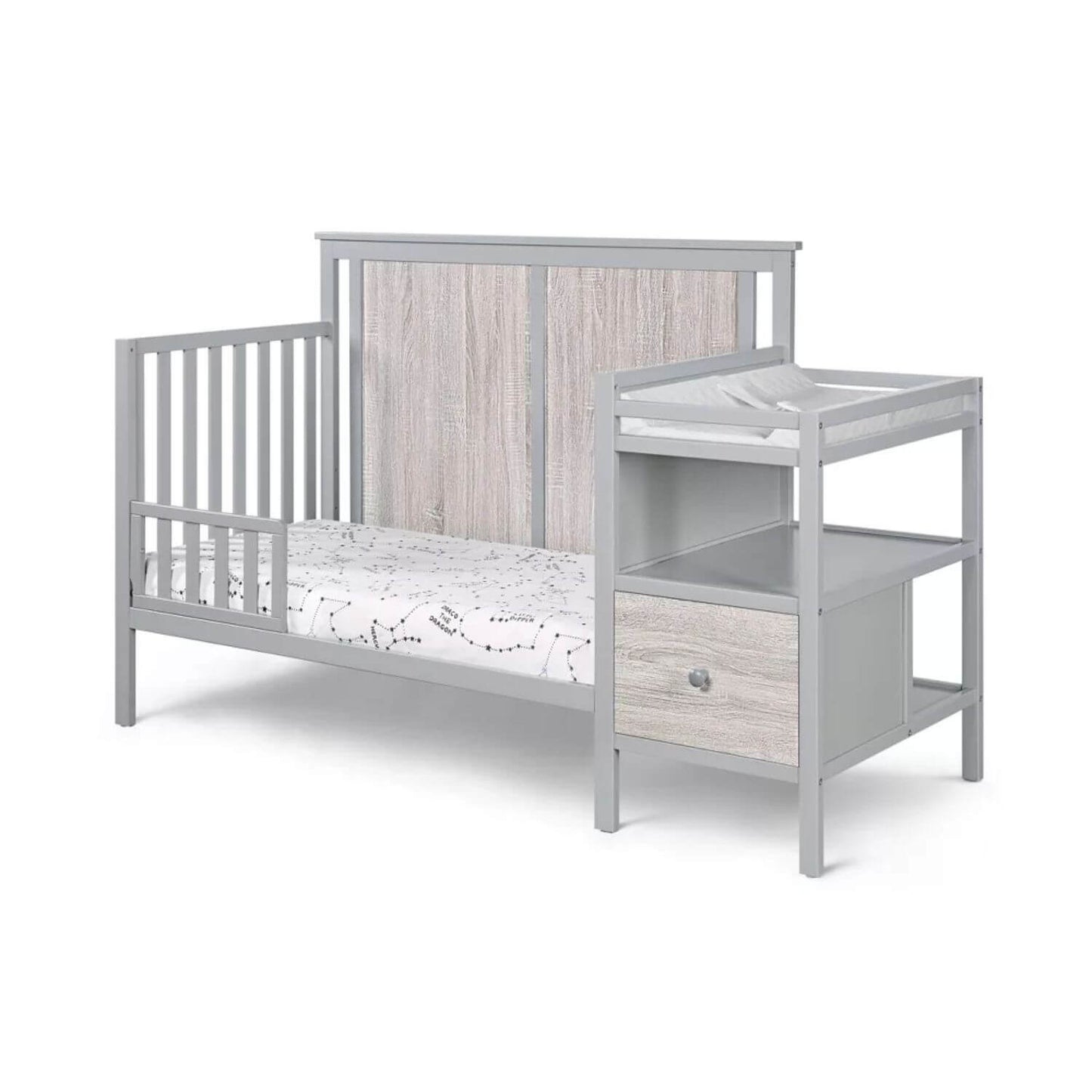 Connelly 4-in-1 Crib and Changer Combo Gray/Rockport Gray