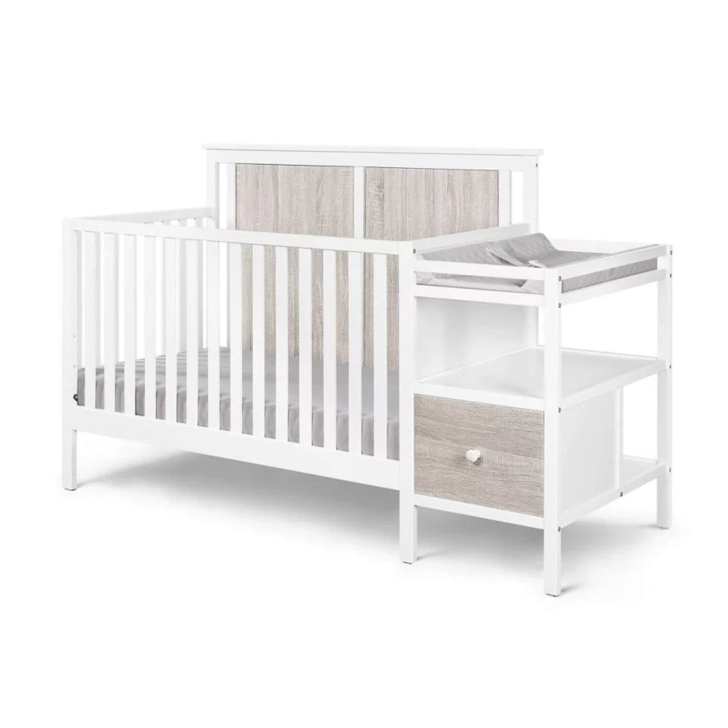 Connelly 4-in-1 Crib and Changer Combo White/Rockport Gray