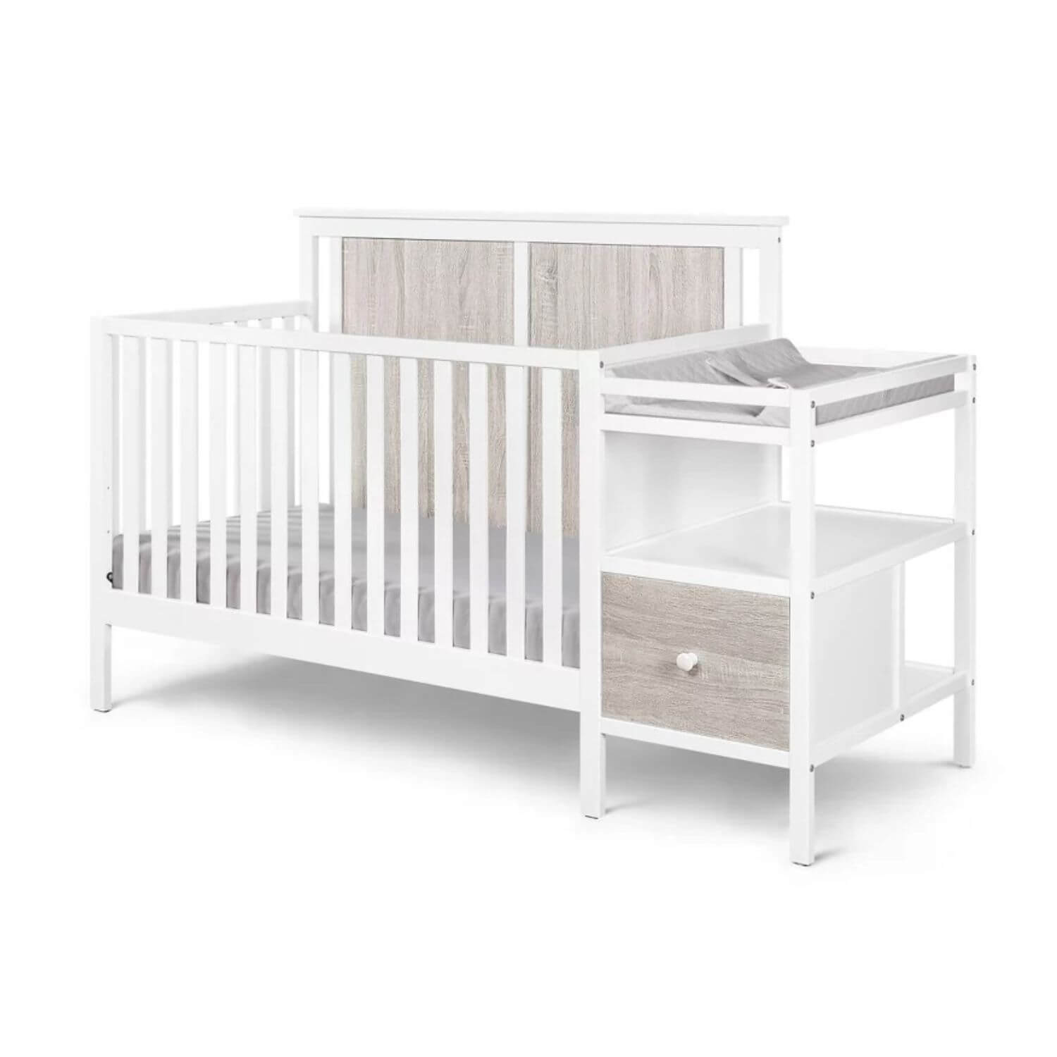 Connelly 4-in-1 Crib and Changer Combo White/Rockport Gray