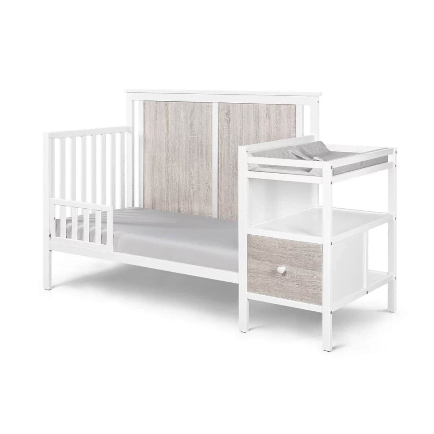 Connelly 4-in-1 Crib and Changer Combo White/Rockport Gray