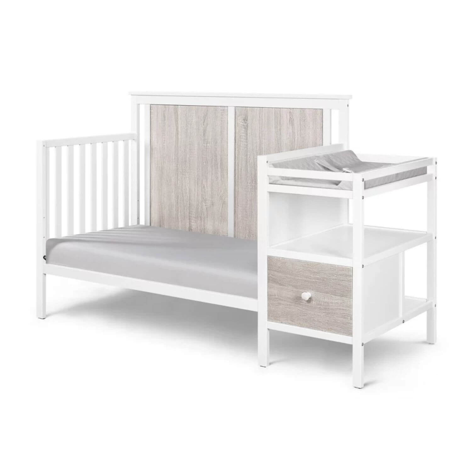 Connelly 4-in-1 Crib and Changer Combo White/Rockport Gray