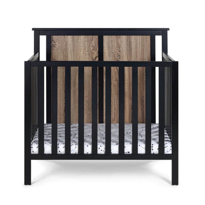Connelly Mini Crib With Mattress Pad Black/Vintage Walnut