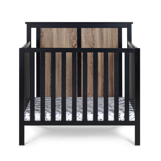 Connelly Mini Crib With Mattress Pad Black/Vintage Walnut