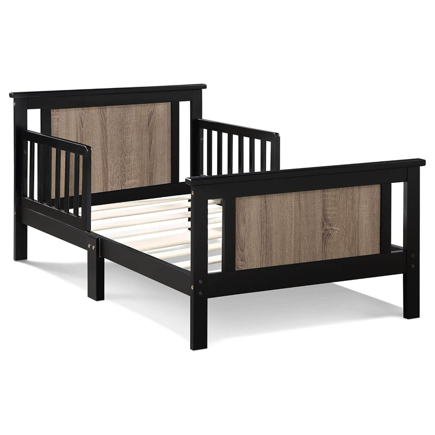 Connelly Reversible Panel Toddler Bed Black/Vintage Walnut