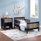 Connelly Reversible Panel Toddler Bed Black/Vintage Walnut