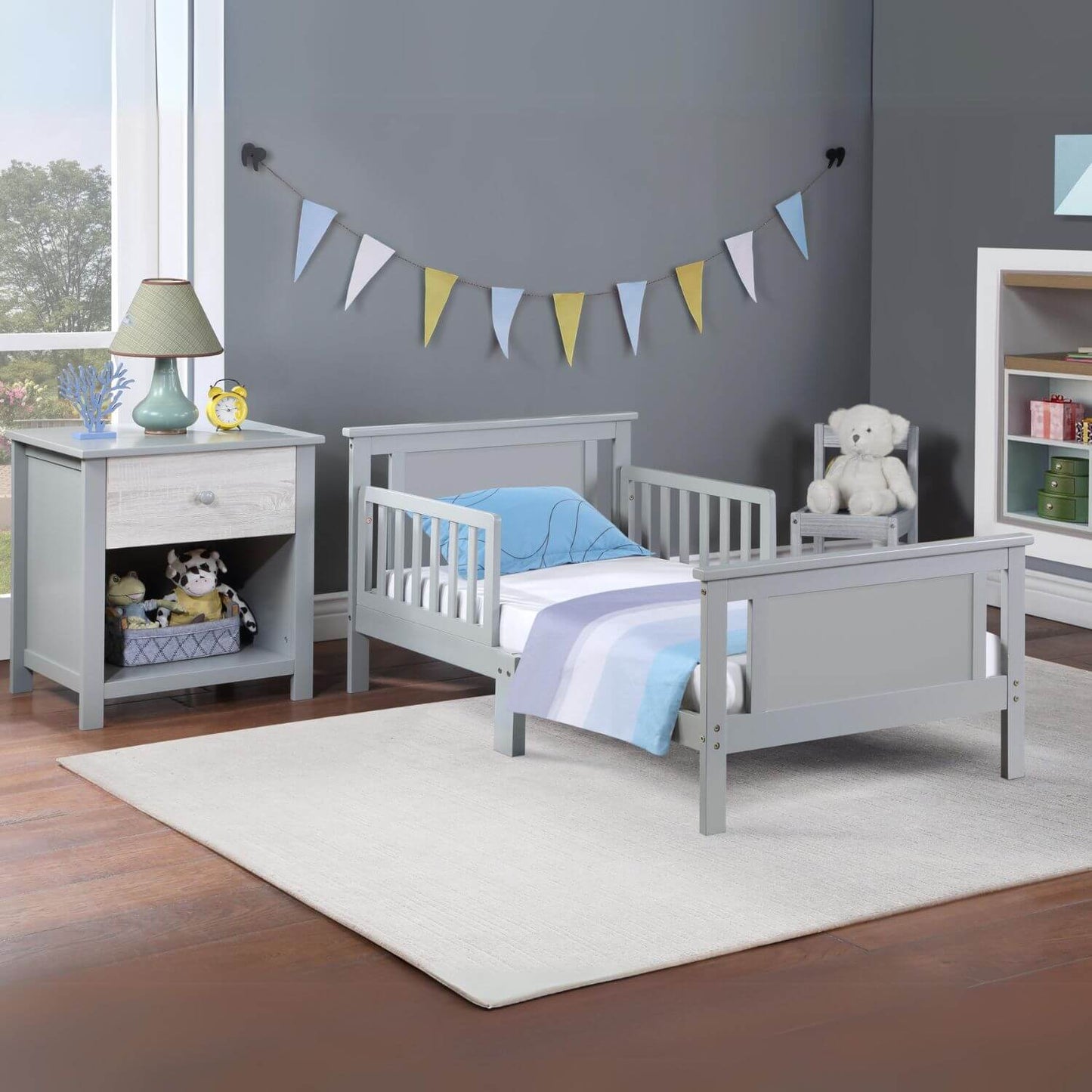 Connelly Reversible Panel Toddler Bed Gray/Rockport Gray