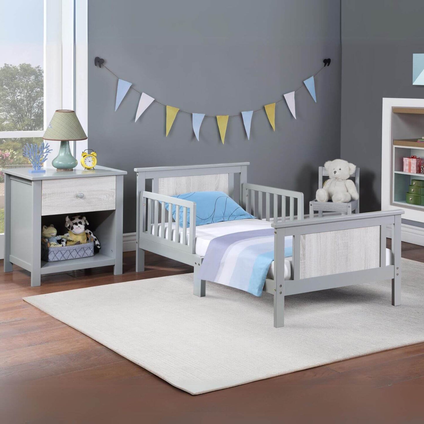 Connelly Reversible Panel Toddler Bed Gray/Rockport Gray