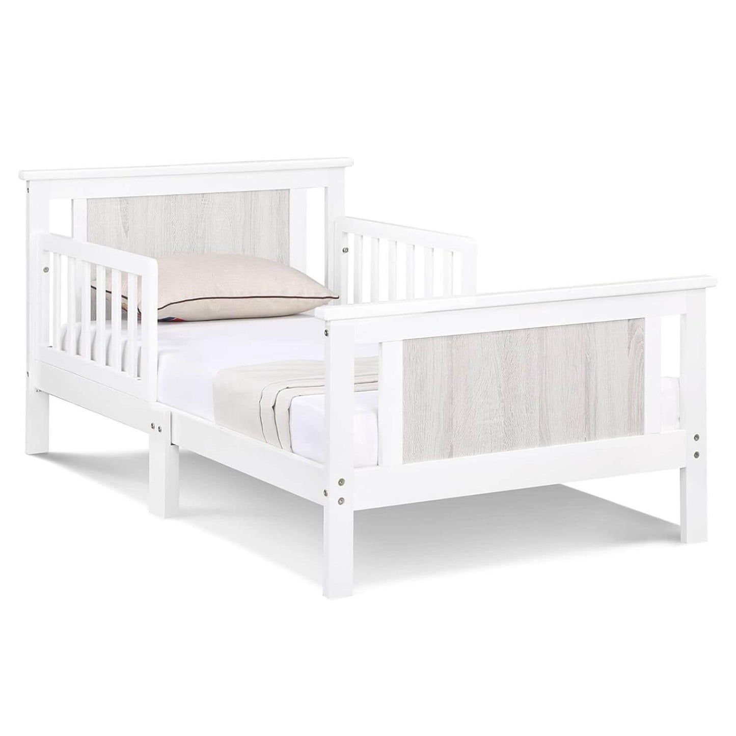 Connelly Reversible Panel Toddler Bed White/Rockport Gray