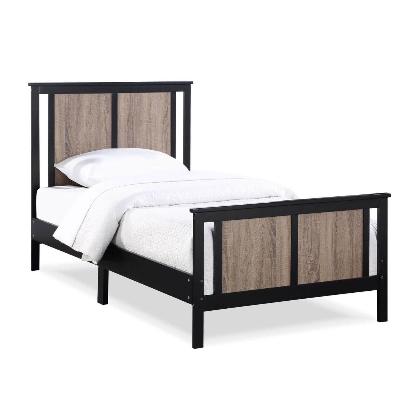 Connelly Reversible Panel Twin Bed Black/Vintage Walnut