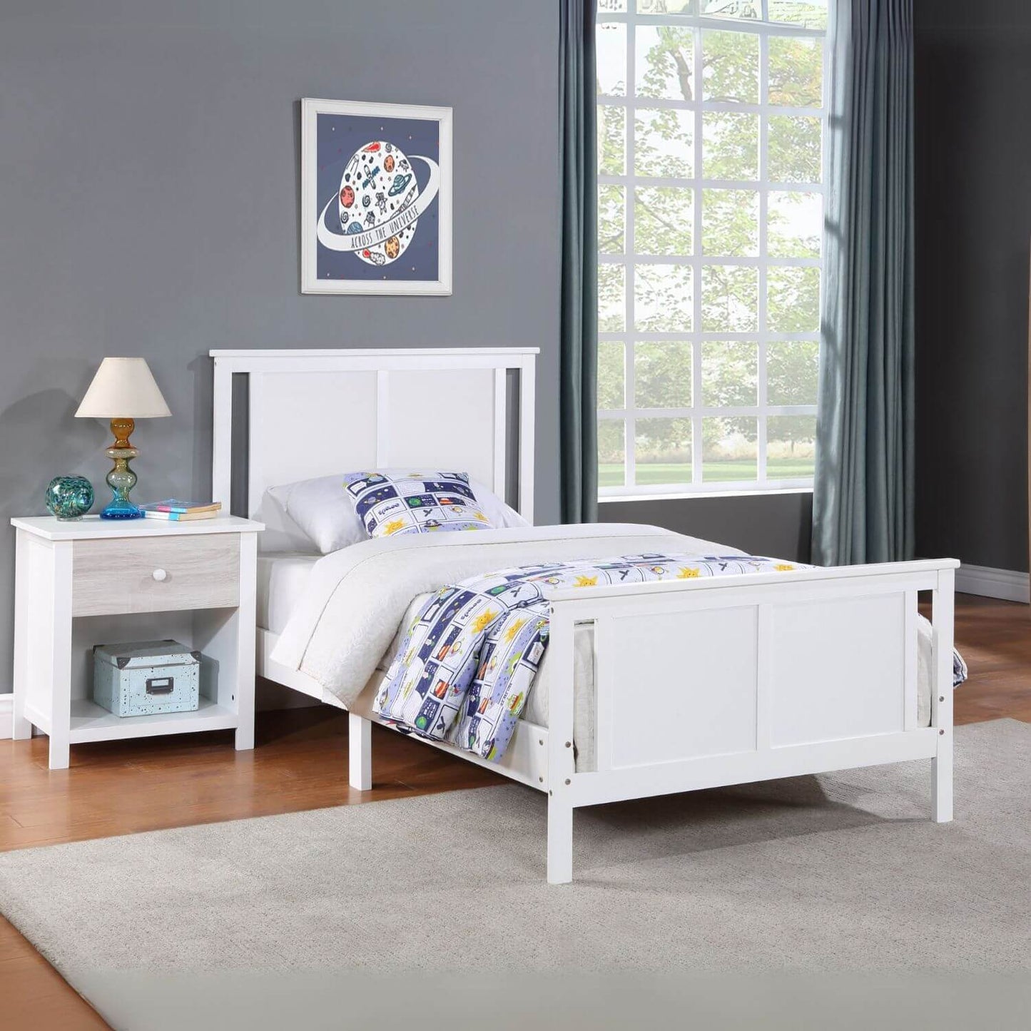 Connelly Twin Bed White/Rockport Gray