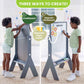 Girl Drawing on Little Partners Contempo Art Easel Grey