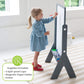 Girl Drawing on Little Partners Contempo Art Easel Grey