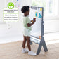 Girl Drawing on Little Partners Contempo Art Easel Grey