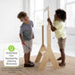 Kids Drawing on Both Sides of Little Partners Contempo Art Easel Natural