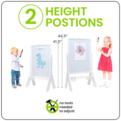 Kids Drawing on Little Partners Contempo Art Easel White