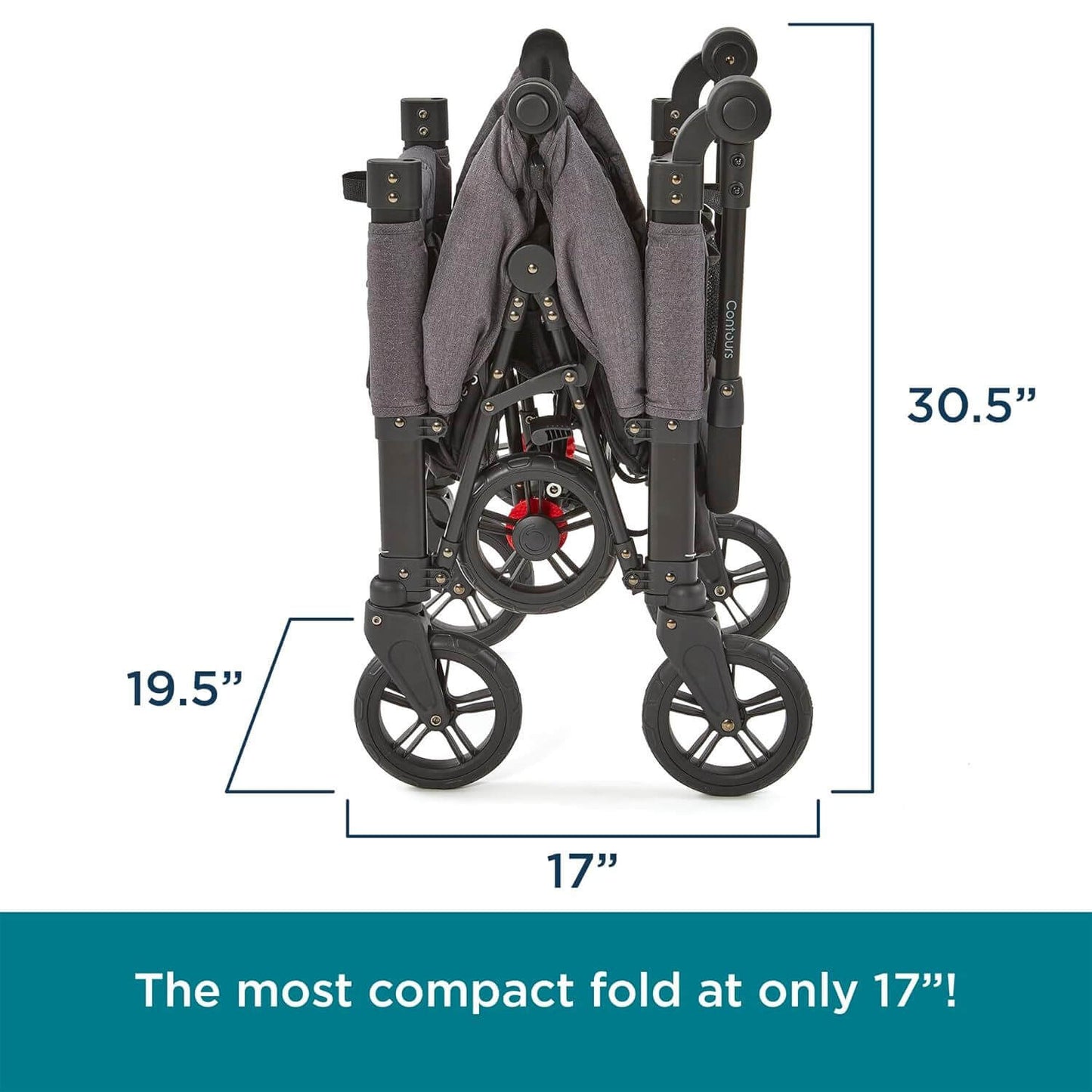 Contours Curve 360 Stroller Wagon - Folded Dimensions