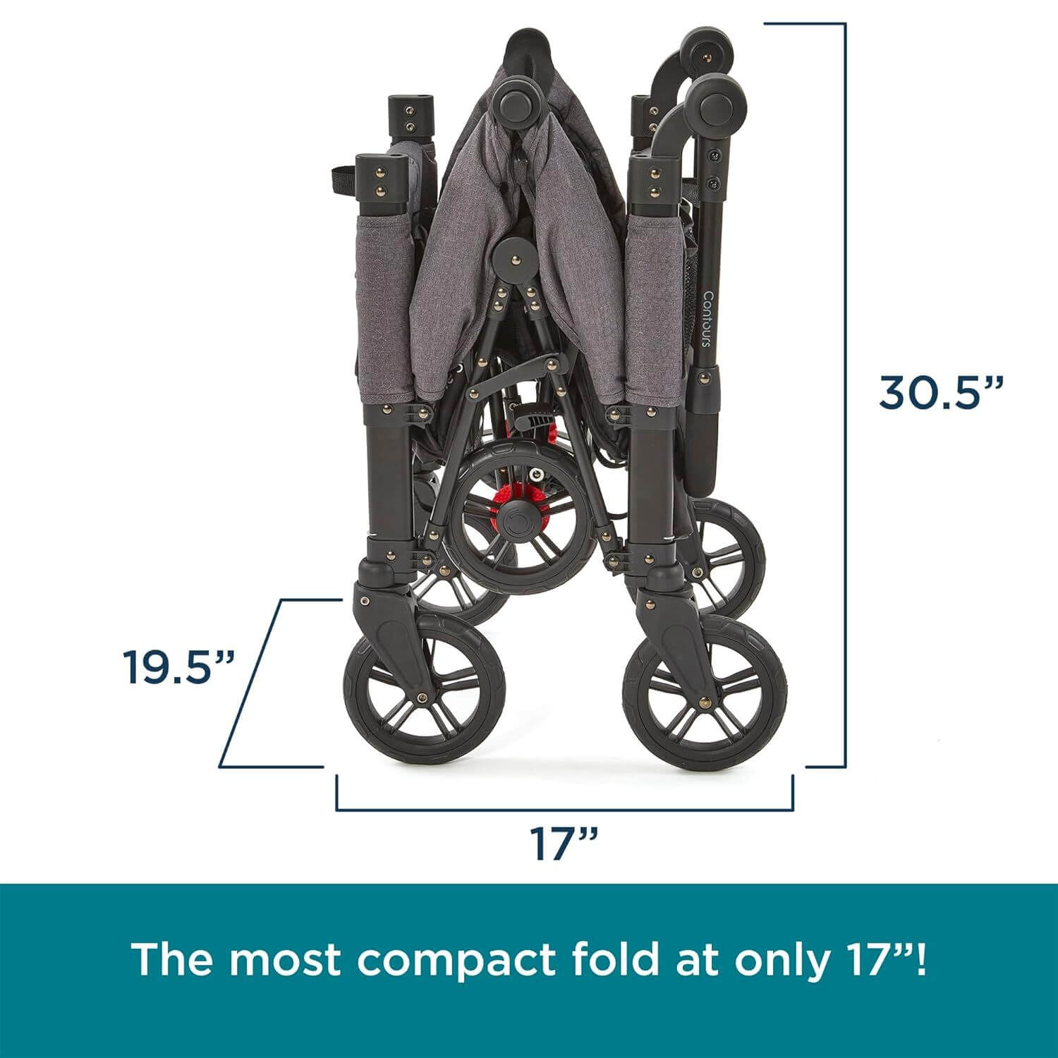 Contours Curve 360 Stroller Wagon - Folded Dimensions