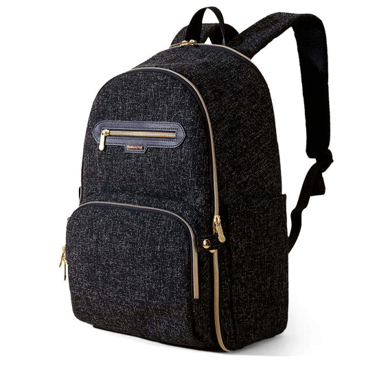 Sunveno Convertible Tweed Diaper Backpack Black